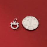 925 Silver 11MM Tiger Head Zircon Pendant Charms for DIY Necklace