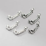 925 Silver Retro Queen Crown Double Hole Pendant Charms