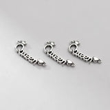 925 Silver Retro Queen Crown Double Hole Pendant Charms