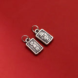 S999 Retro Safety Amulet Square Pendant DIY Charms