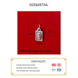 S999 Retro Safety Amulet Square Pendant DIY Charms