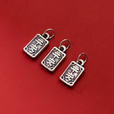 S999 Retro Safety Amulet Square Pendant DIY Charms