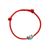925 Silver Tiger Head Red Rope Bracelet Women Jewelry Charms
