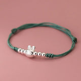 925 Silver Beads Rabbit Zodiac Bracelet Women Jewelry
