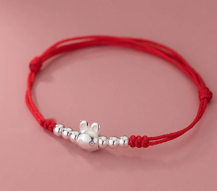 925 Silver Beads Rabbit Zodiac Bracelet Women Jewelry
