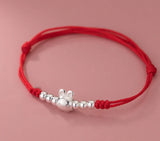 925 Silver Beads Rabbit Zodiac Bracelet Women Jewelry