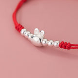 925 Silver Beads Rabbit Zodiac Bracelet Women Jewelry