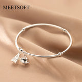 925 Silver Bell Triangle Bracelet, Women's Fine Jewelry