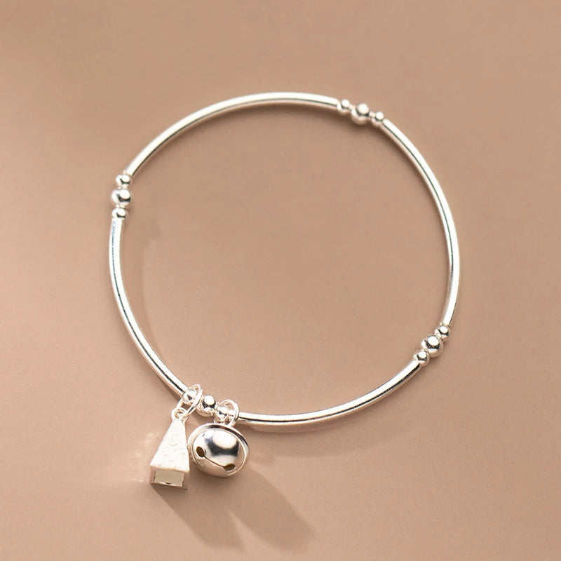925 Silver Bell Triangle Bracelet, Women's Fine Jewelry