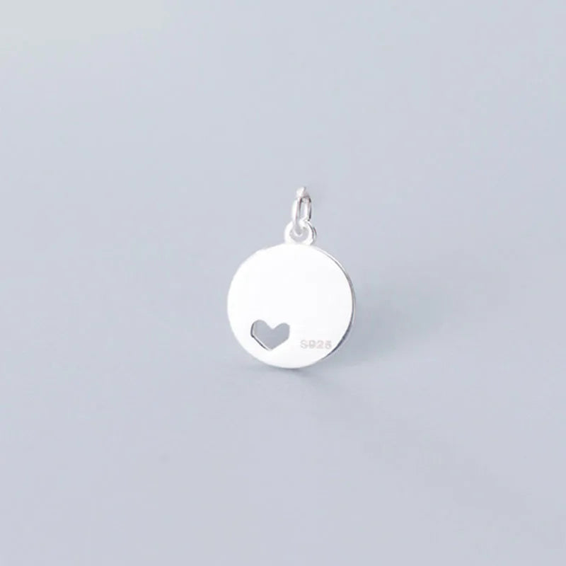 925 Sterling Silver Heart Pendant DIY Jewelry Necklace Accessory
