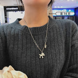 925 Silver Retro Horse Dollar Banknotes Choker Necklace for Women