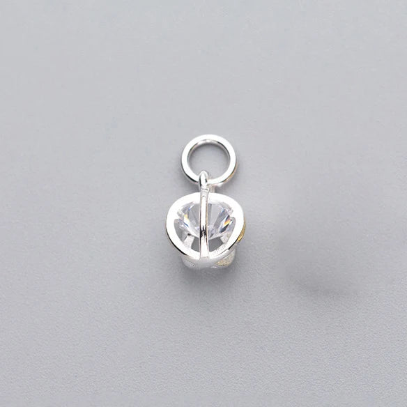 925 Silver Hollow Ball Zircon Charms for DIY Jewelry
