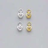 925 Silver Hollow Ball Zircon Charms for DIY Jewelry