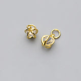 925 Silver Hollow Ball Zircon Charms for DIY Jewelry