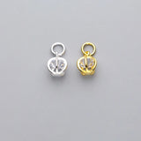 925 Silver Hollow Ball Zircon Charms for DIY Jewelry