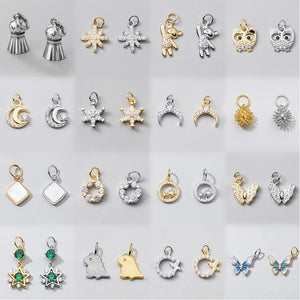 925 Silver Zircon Charms for DIY Necklace
