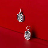 Real 925 Silver Retro Distressed Luck Ingots Pattern Pendant Charms