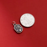 Real 925 Silver Retro Distressed Luck Ingots Pattern Pendant Charms