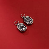 Real 925 Silver Retro Distressed Luck Ingots Pattern Pendant Charms