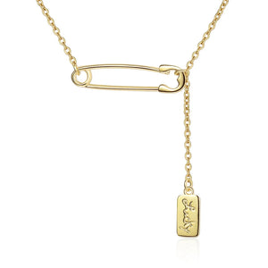 925 Silver LOVE Chain Choker Necklace 18K Plated