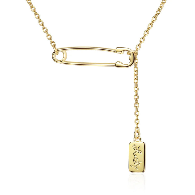 925 Silver LOVE Chain Choker Necklace 18K Plated