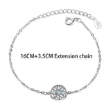 925 Silver Zircon Flower Bracelet Romantic Charm Jewelry