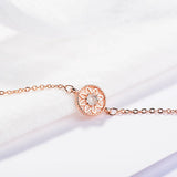 925 Silver Zircon Flower Bracelet Romantic Charm Jewelry