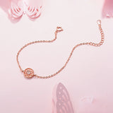 925 Silver Zircon Flower Bracelet Romantic Charm Jewelry