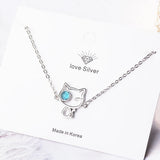 925 Sterling Silver Kitty Eye Zircon Charm Bracelet for Women