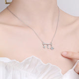 925 Silver Star Moon Planet Zircon Chokers Women Necklace