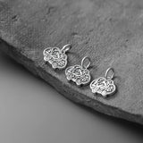 925 Sterling Silver Flower Carved Charms for DIY Jewelry
