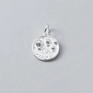 925 Silver Hot Air Balloon Charms DIY Necklace Accessory Gift