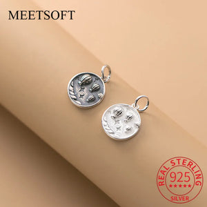 925 Silver Hot Air Balloon Charms DIY Necklace Accessory Gift