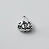 925 Sterling Silver Longevity Lock Charm for DIY Jewelry Necklace Bracelet