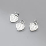 Romance S925 Sterling Silver Couple Heart Pendant Charms for DIY Necklace