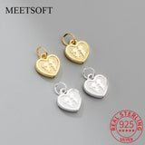 Romance S925 Sterling Silver Couple Heart Pendant Charms for DIY Necklace