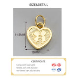 Romance S925 Sterling Silver Couple Heart Pendant Charms for DIY Necklace