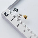 10pcs 925 Sterling Silver Flower Bead Caps Charms DIY Jewelry Accessory