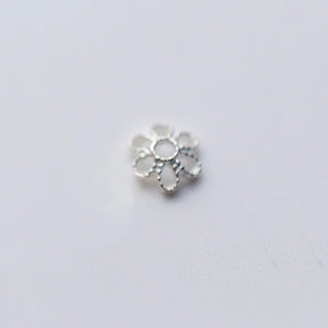 10pcs 925 Sterling Silver Flower Bead Caps Charms DIY Jewelry Accessory