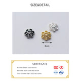 10pcs 925 Sterling Silver Flower Bead Caps Charms DIY Jewelry Accessory