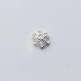 10pcs 925 Sterling Silver Flower Bead Caps Charms DIY Jewelry Accessory