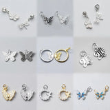 Romantic 925 Sterling Silver Butterfly Insect Charms for DIY Necklace Bracelet