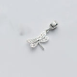 Romantic 925 Sterling Silver Butterfly Insect Charms for DIY Necklace Bracelet