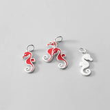 925 Sterling Silver Hippocampus Animals Charm for DIY Jewelry