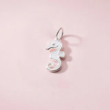 925 Sterling Silver Hippocampus Animals Charm for DIY Jewelry