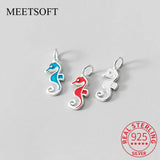 925 Sterling Silver Hippocampus Animals Charm for DIY Jewelry