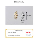 925 Sterling Silver Bear Zircon Pandent - DIY Necklace Accessory