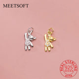 925 Sterling Silver Bear Zircon Pandent - DIY Necklace Accessory