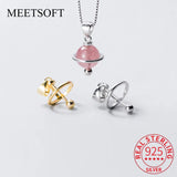 925 Sterling Silver Equatorial Planet Pendant for DIY Necklace