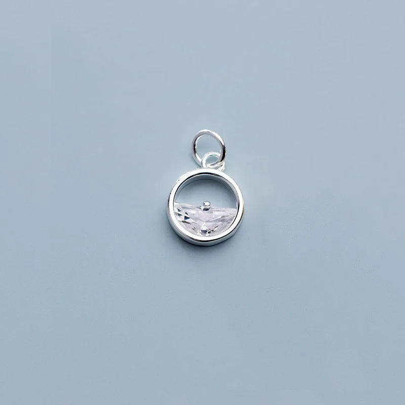 925 Silver Zircon Charm Pendant for Bracelet